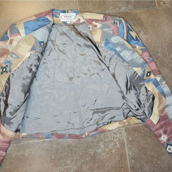 Vintage Wraps Collection abstract Southwestern Lined Blazer  - Picture 6 of 15